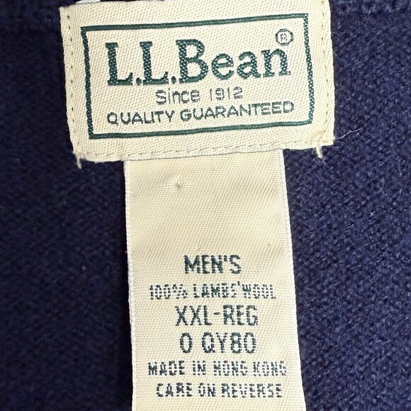 EUC Men's L.L. BEAN Vintage Lambswool V-neck Navy Sweater Vest | Size XXL - Picture 5 of 6